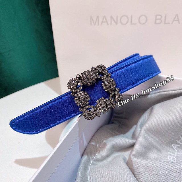 馬諾洛新品女士皮帶 Manolo Blahnik真絲面配牛皮底腰帶  jjp1070